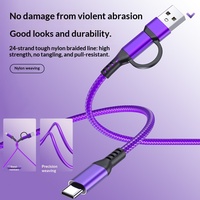 Kabel Data Ponsel 2 in 1 Nylon Braided Super Fast Charging