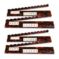 Mahjong américain moderne en écaille de tortue pour 4 joueurs, écologique, durable, de luxe, en acrylique, pliable, portable, résistant à l'eau, avec pousse-pions
