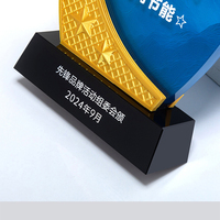 Nouveau trophée créatif en cristal, impression couleur personnalisée, gravure laser, médaille haut de gamme durable, boîte cadeau gravée gratuitement