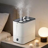 Humidificateur ultrasonique 9,5 L avec diffuseur, contrôle d'humidistat, aromathérapie, barre d'oxygène, silencieux (<36 dB), pour bébé et maison