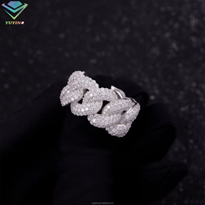 Anel Masculino de Elo Cubano em Prata Esterlina S925 com Moissanite, Passa no Teste de Diamante, Estilo Ice Out, Hip Hop Bling - Product Image 5