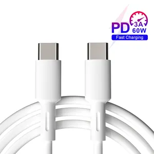 Pd Cable Hot Sale PD 60W Fast Charging Cable Type C To Type C Data Cables For Samsung Usb Type C Phone Charger Cable