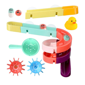 Jouet de bain organisateur 12 pièces bricolage assemblé piste boule curseur bain jouet système d'eau construction tuyaux cascade bain jouets Kit pour enfants - Product Image 3