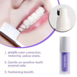 New Arrival Purple <strong>Colour</strong> <strong>Corrector</strong> Instant Teeth Whitening Non Peroxide Gentle Formula Whitening <strong>Toothpaste</strong> - Product Image 3