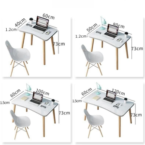 Bureau d'ordinateur facile à assembler, en bois, élégant, pour l'étude, la chambre à coucher, le salon, le comptoir, le poste de travail pour PC, le support de couture - Product Image 2