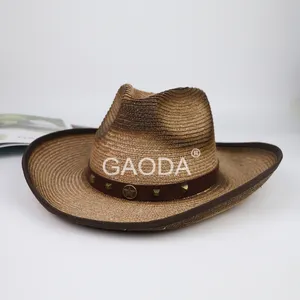 V Men Fashion Hat Western Cowboy Wheat Straw Hats