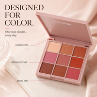 Palette de fards à paupières neuf couleurs, marque privée, waterproof, longue tenue, maquillage pour fêtes, cosmétique pour usage quotidien et événements