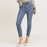 2020 Custom Lady Skinny Jeans Enkellange Vrouwen Hoge Taille D Jeans Slim Skinny Hoge Taille Blue Denim Potlood Jeans