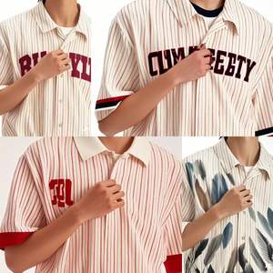 Produttore all'ingrosso di maglieria Jacquard Casual All-Match per Polo t-shirt da uomo nuova moda a maniche corte 100% cotone primavera <span class=keywords><strong>Su</strong></span> - Product Image 3