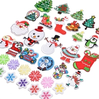 Patchs brodés de Noël en plastique à coller, autocollants thermocollants DIY pour vêtements, T-shirts, vêtements parent-enfant, Père Noël
