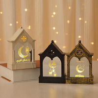 Lampu Angin LED Eid Mubarak Timur Tengah Terlaris, Bertenaga Baterai, Lentera Angin Kecil, Dekorasi Meja Ramadan Muslim