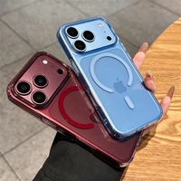 Coque de téléphone magnétique transparente antichoc colorée pour iPhone 18 Pro Max, coque transparente en acrylique pour iPhone 18 Pro
