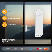 Ouvre-fenêtre intelligent Tuya Zigbee en plastique à énergie solaire avec contrôle par application, minuterie, commande vocale et installation sans perçage