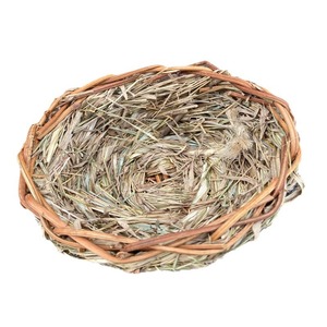 Nid d'oiseau tissé à la main en paille, décoration de jardin suspendue, ornement extérieur, 14x14x2.5cm, taille moyenne pour oiseaux - Product Image 5