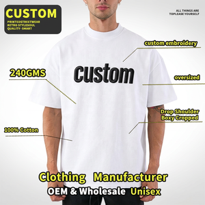 Fabricant de <span class=keywords><strong>vêtements</strong></span> de premier plan, t-shirt personnalisé avec logo brodé, 100% coton, poids lourd, col rond, broderie, t-shirt pour <span class=keywords><strong>homme</strong></span>, unisexe - Product Image 2