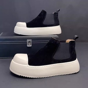 New High Top Motorcycle and Motorcycle Warm Thick Sole <b>Height</b> <b>Increasing</b> Casual <b>Shoes</b> Fashionable and Trendy Single <b>Shoes</b> - Product Image 2