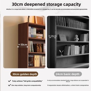 <b>Solid</b> <b>Wood</b> Eco-Friendly Modern Minimalist <b>Bookcase</b> Storage Cabinet All-in-one Floor-standing Lattice Design Living Room - Product Image 4