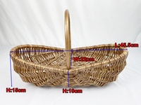 Panier à fruits en osier de saule non pelé, ovale, à poignée, de haute qualité, art populaire de jardin écologique