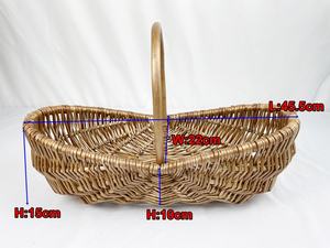 Eco-friendly Garden Folk Art High Quality Classic Oval Handled Unpeeled Willow <strong>Trug</strong> Wicker Fruit Storage Basket - Product Image 6