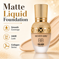 Fond de teint liquide mat au collagène SEVEN GIRL, 24 heures de tenue, imperméable, couvrance totale, crème BB, base de maquillage pour le visage, marque privée