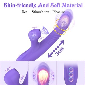 Massageador Pessoal Vibratório e com Movimento de Impulso de 7 Modos, Dispositivo de Cuidado Corporal Telescópico com Motor Duplo, Ferramenta de Bem-Estar em Silicone Recarregável via USB - Product Image 3