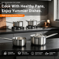 Ensemble de casseroles en acier inoxydable de grande capacité à haute conductivité thermique pour la cuisine et la restauration