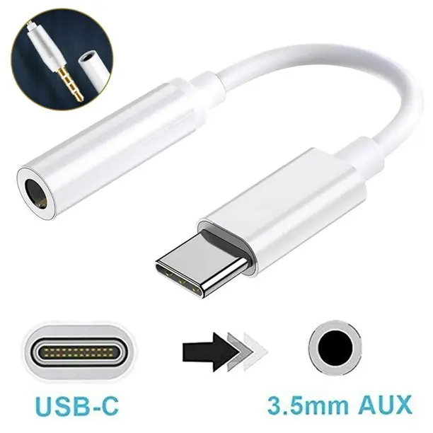 Type C 3.5mm Aux Adapter USB C to 3.5mm Headphone Jack Aux Audio Cable for OnePlus 7 7T pro Note 10 Google Pixel 3 4 XL