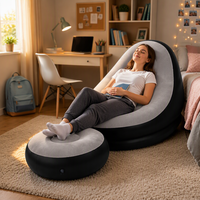 Canapé gonflable portable en PVC écologique transfrontalier, fauteuil inclinable pliable, design moderne pour extérieur, couleur personnalisable, salon