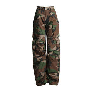 Nuevo camuflaje suelto de alta calidad logotipo personalizado 6 bolsillos hombres <span class=keywords><strong>Milita</strong></span> pantalones de carga apilados masculinos - Product Image 1