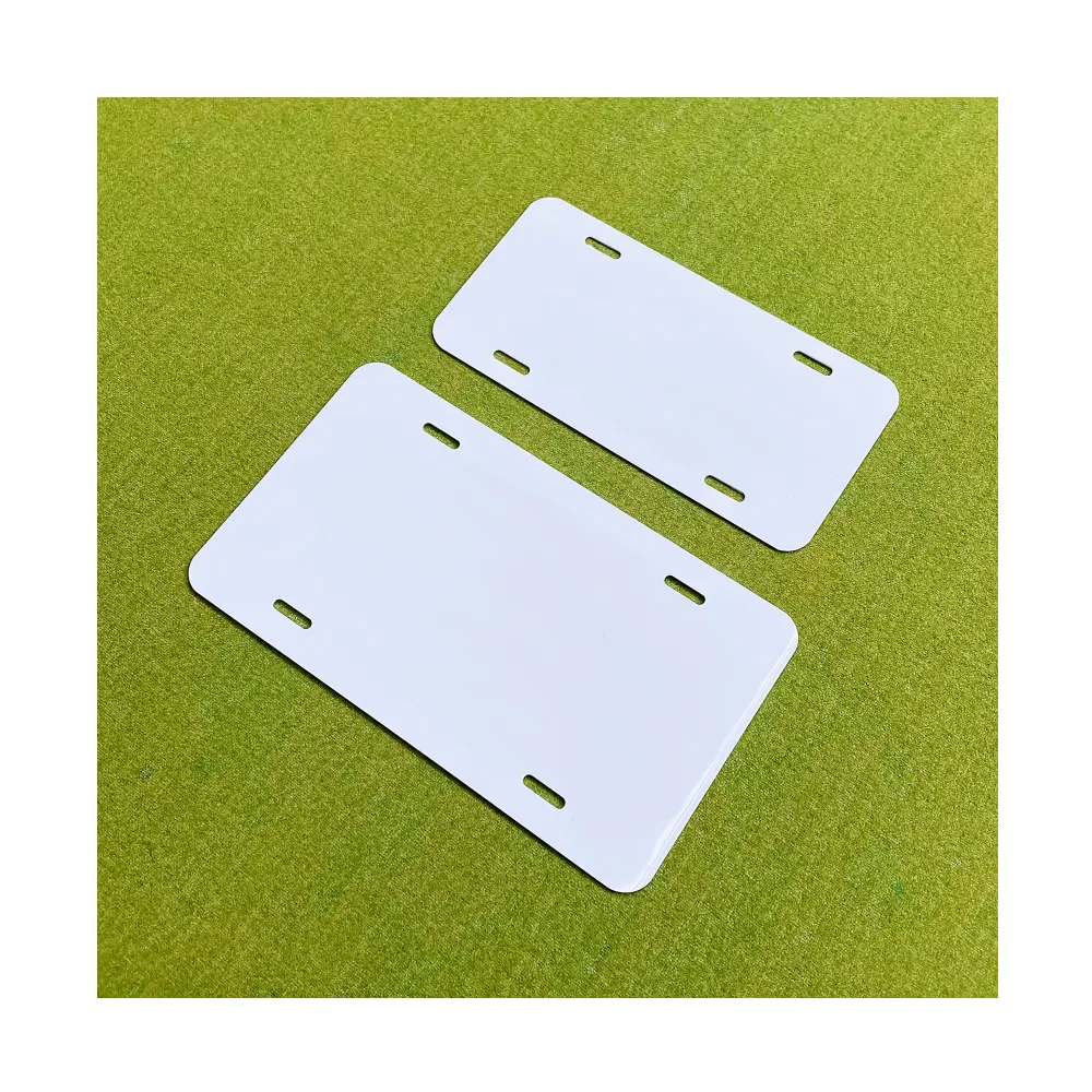 Mini etiquetas de aluminio para coche, inserto de placa de matrícula en blanco brillante de 3 ''x 6'' x 0.025''