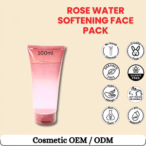 Masque facial hydratant et éclaircissant à l'eau de rose, soin nourrissant pour tous types de peaux, OEM ODM, marque privée - Product Image 1