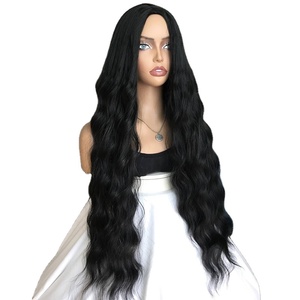 วิกผมลอนยาวสังเคราะห์ในอนาคตสำหรับผู้หญิงหมวกแก๊ปมีความยืดหยุ่นทรงหลวมธรรมชาติไม่หน้าม้า - Product Image 1