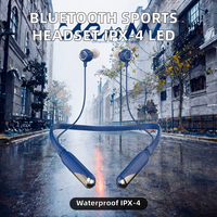 IPX-4 tahan air untuk Bluetooth Neckband Headset kontrol Volume earphone Olahraga & headphone