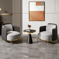 Ensemble moderne de salle à manger en métal pour la maison Mobilier en velours Chaises de salon Sofa