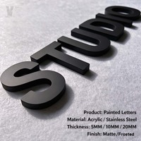 Peinture acrylique mate pour lettrage, enseigne personnalisée pour panneau publicitaire, enseigne de porte sur mesure, gravure en cristal tridimensionnelle pour devanture de magasin commercial