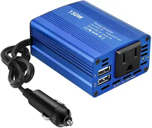 Bộ Biến Tần Nguồn Xe Hơi Mini 150W DC 12V Sang AC 110V 220V Bộ Chuyển Đổi USB Bộ Sạc Biến Tần Năng Lượng Mặt Trời Sóng Sin Thuần Túy