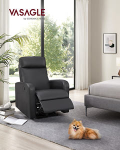 VASAGLE Adjustable Footrest Relaxing Modern PU <strong>Leather</strong> Electric <strong>Recliner</strong> Sofa Black 180 Degree Reclining <strong>Chair</strong> Power <strong>Recliner</strong> - Product Image 2
