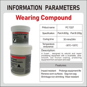 Résine époxy résistante à l'usure PC7227, revêtement Nordbak résistant à l'usure, pour la reconstruction et la réparation des équipements de traitement - Product Image 2