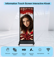 Kiosque intelligent de 75 pouces, affichage numérique, totem sur pied, écran tactile, moniteur 4K, publicité intérieure, IP65, centre commercial