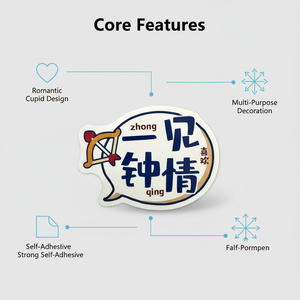 Customizable Love First Sight Creative Waterproof Stickers Strong Adhesive Die-Cut <b>Labels</b> DIY Personalized Stickers for Journals - Product Image 4