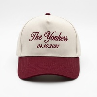 Casquettes de baseball personnalisées pour mariage, bicolores olive, brodées en cursive, style rétro, vierges, à fermeture snapback, pour cadeaux d'invités de fête