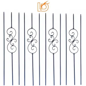 LD Metal Recommend Black ORB ORC 1/2"*44" Wrought Iron Scroll Balusters Installation of Sturdy Stair Iron Railing Spindles