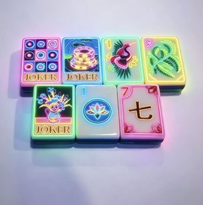 Colorful Custom Japanese American Chinese Mahjong Tiles Acrylic Mahjong Game Set for <b>Entertainment</b> - Product Image 1