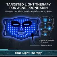 Masque de luminothérapie LED rouge, bleu, infrarouge et ambre pour le soin des rides et de l'acné