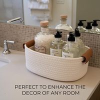 Conjunto de 5 Cestos de Armazenamento de Algodão Resistente para Prateleiras, Perfeitos para Organização Doméstica, Cestos de Armazenamento de Qualidade