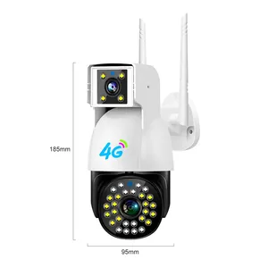 V380pro Sécurité Domestique 4MP WIFI Extérieur Étanche Pan-tilt Alam Vision Nocturne HD Double Lumière Double Objectif Caméra PTZ