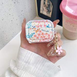 Étui pour écouteurs pour <span class=keywords><strong>Airpods</strong></span> 4 3 mignon fleur impression TPU coque souple étui de protection pour <span class=keywords><strong>Airpods</strong></span> Pro 2 avec porte-clés - Product Image 4