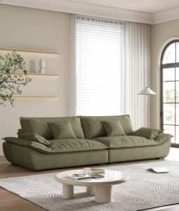 Mufang Canapé modulable en cuir véritable, design moderne, Mario Belinibok, ensemble de meubles de salon, hôtel, villa, lit inclus - Product Image 1