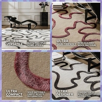 Tapis tufté à la main de luxe en laine de Nouvelle-Zélande et soie de bambou, motif et forme personnalisés, ignifuge, pour villa, hôtel et projets.