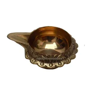 Traditional Handmade Decorative Brass Kuber Deep Pooja Diya Oil Lamp for Home Temple And Diwali Gifts